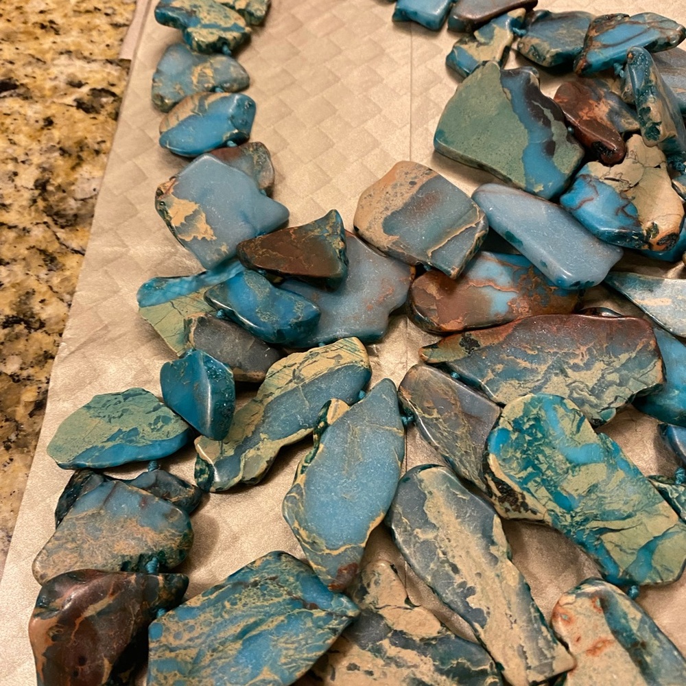 Multi-Strand Chunky Blue Necklace